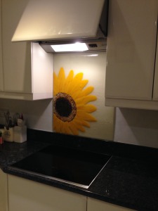 Sunflower Bespoke Handmade Glass Splashback